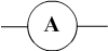 Standard symbol for ammeter