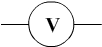 Standard symbol for voltmeter